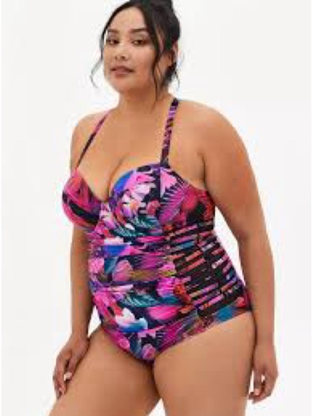 torrid Floral Tropical One-Piece Swimsuit in Pink Multi